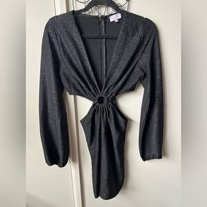 Pink Lily Black Dress With Side Cutouts